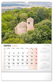 NOTIQUE Nástenný kalendár Má vlasť CZ 2026, 33 x 46 cm