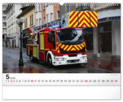 NOTIQUE Nástenný kalendár Hasičské vozidlá 2026, 48 x 33 cm