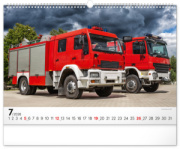 NOTIQUE Nástenný kalendár Hasičské vozidlá 2026, 48 x 33 cm