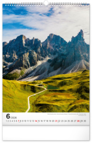 NOTIQUE Nástenný kalendár Hory 2026, 33 x 46 cm