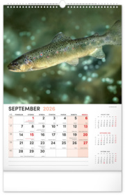 NOTIQUE Nástenný kalendár Rybársky 2026, 33 x 46 cm