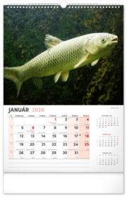 NOTIQUE Nástenný kalendár Rybársky 2026, 33 x 46 cm