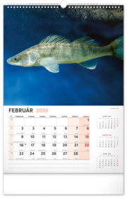 NOTIQUE Nástenný kalendár Rybársky 2026, 33 x 46 cm