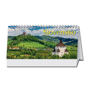Stolový kalendár Slovensko riadkové 2026