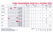 Stolový kalendár Pracovný kalendár stĺpcový 2026