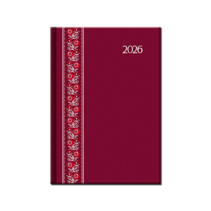 Denný diár A5 FOLK EXTRA červený 2026