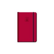 Mini diár A6 FLORENCIA červený s gumkou 2026