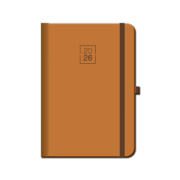 Týždenný diár A5 FLORENCIA hnedý s gumkou 2026
