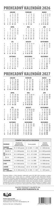 Plánovací kalendár Praktik nástenný červený 2026