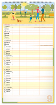 NOTIQUE Nástenný kalendár Rodinný plánovací XXL 2026, 33 x 64 cm