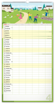 NOTIQUE Nástenný kalendár Rodinný plánovací XXL 2026, 33 x 64 cm