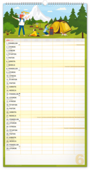 NOTIQUE Nástenný kalendár Rodinný plánovací XXL 2026, 33 x 64 cm