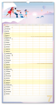 NOTIQUE Nástenný kalendár Rodinný plánovací XXL 2026, 33 x 64 cm