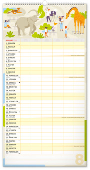 NOTIQUE Nástenný kalendár Rodinný plánovací XXL 2026, 33 x 64 cm