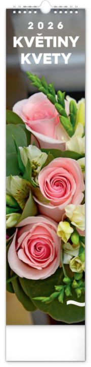 NOTIQUE Nástenný kalendár Květiny – Kvety CZ/SK 2026, 12 x 48 cm