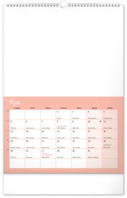 NOTIQUE Kreatívny rodinný kalendár CZ 2026, 33 x 46 cm