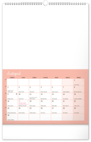 NOTIQUE Kreatívny rodinný kalendár CZ 2026, 33 x 46 cm