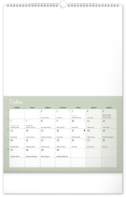 NOTIQUE Kreatívny rodinný kalendár CZ 2026, 33 x 46 cm