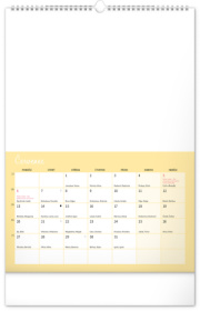 NOTIQUE Kreatívny rodinný kalendár CZ 2026, 33 x 46 cm