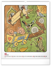 NOTIQUE Nástenný kalendár Josef Lada 2026, 48 x 56 cm