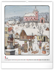 NOTIQUE Nástenný kalendár Josef Lada 2026, 48 x 56 cm