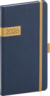 NOTIQUE Vreckový diár Twill 2026, modro-zlatý, 9 x 15,5 cm, farba - modrá
