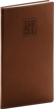 NOTIQUE Vreckový diár Panama 2026, hnedý, 9 x 15,5 cm