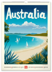 NOTIQUE Nástenný kalendár Vintage plagáty – tropické raje 2026, 33 x 46 cm