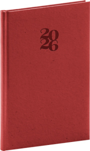 NOTIQUE Týždenný diár Essenza 2026, čerešňa, 15 x 21 cm