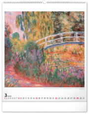 NOTIQUE Nástenný kalendár Claude Monet 2026, 48 x 56 cm