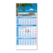 Plánovací kalendár ŠTANDARD 3M modrý 2026  Obrázok F