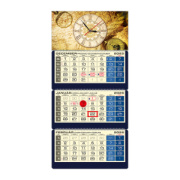 Plánovací kalendár LUXUS 3M modrý 2026  Hodiny QN