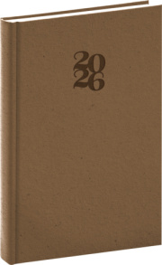 NOTIQUE Denný diár Essenza 2026, oriešok, 15 x 21 cm