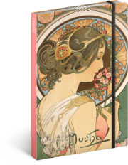 NOTIQUE Notes Alfons Mucha – Prvosienka, linajkovaný, 13 x 21 cm