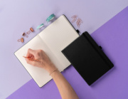 NOTIQUE Notes Balacron, čierný, linajkovaný, 15 x 21 cm