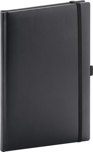 NOTIQUE Notes Balacron, čierný, linajkovaný, 15 x 21 cm