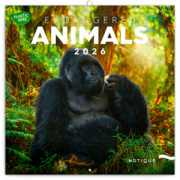 NOTIQUE Poznámkový kalendár Ohrozené druhy 2026, 30 x 30 cm