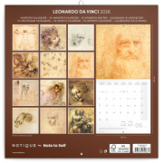 NOTIQUE Poznámkový kalendár Leonardo da Vinci 2026, 30 x 30 cm