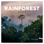 NOTIQUE Poznámkový kalendár Dažďové pralesy 2026, 30 x 30 cm