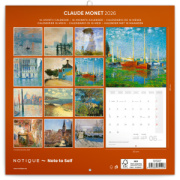 NOTIQUE Poznámkový kalendár Claude Monet 2026, 30 x 30 cm