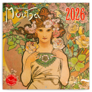 NOTIQUE Poznámkový kalendár Alfons Mucha 2026, 30 x 30 cm