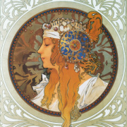 NOTIQUE Poznámkový kalendár Alfons Mucha 2026, 30 x 30 cm