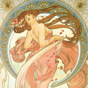 NOTIQUE Poznámkový kalendár Alfons Mucha 2026, 30 x 30 cm