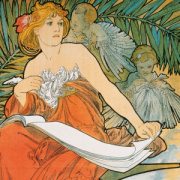 NOTIQUE Poznámkový kalendár Alfons Mucha 2026, 30 x 30 cm