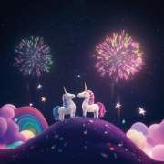 NOTIQUE Poznámkový kalendár Veselé jednorožce 2026, 30 x 30 cm