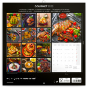 NOTIQUE Poznámkový kalendár Gourmet 2026, 30 x 30 cm