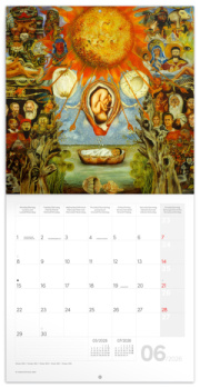 NOTIQUE Poznámkový kalendár Frida Kahlo 2026, 30 x 30 cm