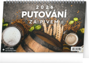 NOTIQUE Stolový kalendár Putovanie za pivom CZ 2026, 23,1 x 14,5 cm