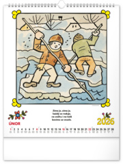 NOTIQUE Nástenný kalendár Josef Lada – Riekanky CZ 2026, 30 x 34 cm