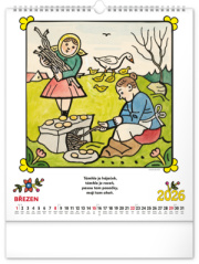 NOTIQUE Nástenný kalendár Josef Lada – Riekanky CZ 2026, 30 x 34 cm